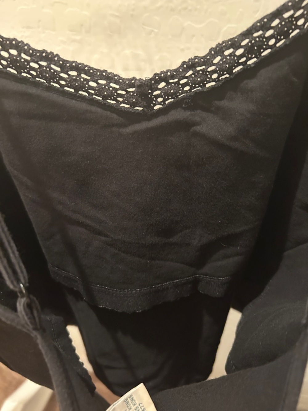 St. John's Bay Black Cami with Pink Floral Embroidery - Picture 14 of 16